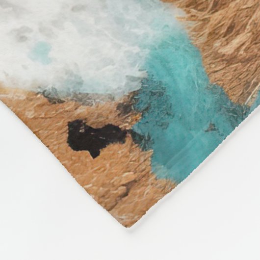 Turquoise Goud Zwart Luipaard Fleece Deken (Hoek)