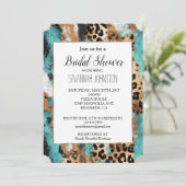 Turquoise Goud Zwart Luipaard Kaart (Staand voorkant)