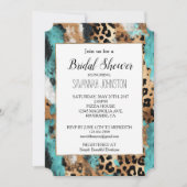 Turquoise Goud Zwart Luipaard Kaart (Voorkant)