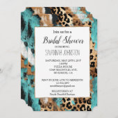 Turquoise Goud Zwart Luipaard Kaart (Voorkant / Achterkant)