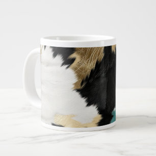 Turquoise goud, zwart wit Koeienhuid Grote Koffiekop
