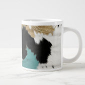 Turquoise goud, zwart wit Koeienhuid Grote Koffiekop (Rechts)