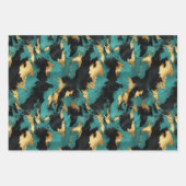 Turquoise goud, zwart wit Koeienhuid Inpakpapier Vel (Voorkant 3)