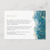 Turquoise gouden agaat moderne bruiloft informatiekaartje (Voorkant)