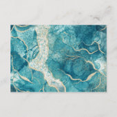 Turquoise gouden agaat moderne bruiloft informatiekaartje (Achterkant)