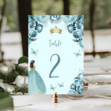 Turquoise Gouden Bloemen Prinses Quinceañera