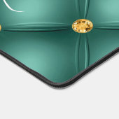 Turquoise gouden diamant getuft aangepaste naam bureaumat (Hoek)