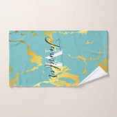 Turquoise gouden Folie Bad Handdoek (Handdoek)