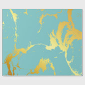Turquoise gouden Folie Cadeaupapier (Vlak)
