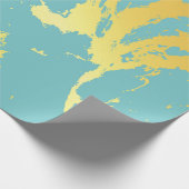 Turquoise gouden Folie Cadeaupapier (Hoek)