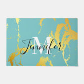 Turquoise gouden Folie Deurmat (Voorkant)
