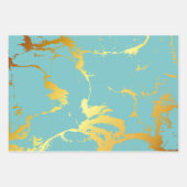 Turquoise gouden Folie Inpakpapier Vel (Voorkant)