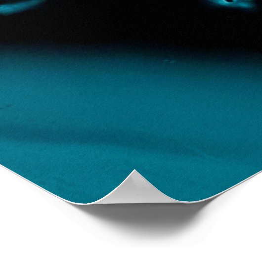 Turquoise & Gouden Foto Begrafenisbord Poster (Hoek)