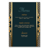 Turquoise Gouden Fractale Kant Unieke 2-in-1 Gaste Kaart (Achterkant)