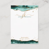Turquoise Gouden Glitter Agaat Sieraden Display Visitekaartje (Voorkant)