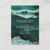 Turquoise Gouden Glitter Agaat Sieraden Display Visitekaartje (Achterkant)