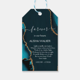 Turquoise & Gouden Herdenkingscadeautags Cadeaulabel