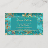 Turquoise Gouden Huwelijksplanner Visitekaartje (Achterkant)