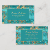 Turquoise Gouden Huwelijksplanner Visitekaartje (Voorkant / Achterkant)