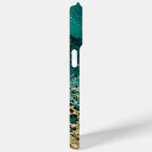 Turquoise Gouden Luipaardprint Galaxy Persoonlijk Case-Mate iPhone Case (Achterkant / Rechts)
