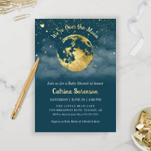 Turquoise Gouden Maan Baby Shower