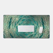 Turquoise & Gouden Mandala Luxe Reiki Yogastudio Bureaumat (Keyboard & Muis)