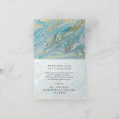 Turquoise & Gouden Marmeren Geode Bruiloft Dank u Kaart (Binnen)