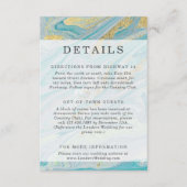 Turquoise & Gouden Marmeren Geode Details / Routeb Informatiekaartje (Voorkant)