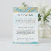 Turquoise & Gouden Marmeren Geode Details / Routeb Informatiekaartje (Staand voorkant)