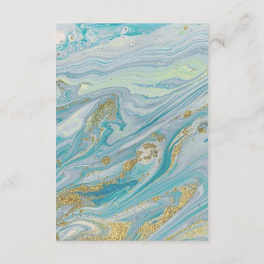 Turquoise & Gouden Marmeren Geode Details / Routeb Informatiekaartje (Achterkant)