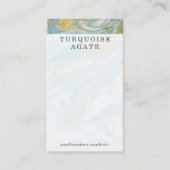 Turquoise & Gouden Marmeren Oorbel Sieraden Displa Visitekaartje (Voorkant)