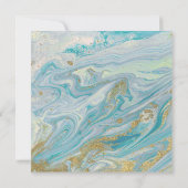 Turquoise & Gouden Marmeren Swirl Agaat Geode Brui Kaart (Achterkant)