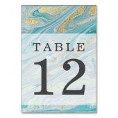 Turquoise & Gouden Marmeren Swirl Agaat Geode Brui Kaart (Achterkant)