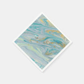 Turquoise & Gouden Marmeren Swirl Agaat Geode Brui Servet (Hoek)