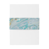 Turquoise & Gouden Marmeren Swirl Agaat Geode Brui Uitnodigingen Wikkel (Achterkant Voorbeeld)