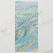 Turquoise & Gouden Marmeren Swirl Agaat Geode Dine Menu (Achterkant)