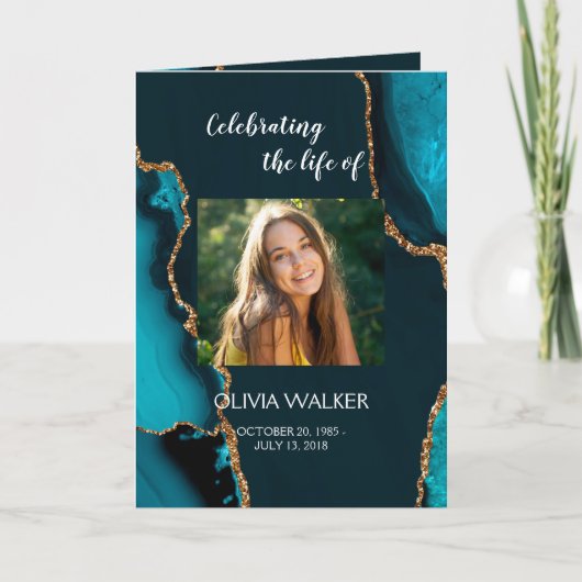 Turquoise & Gouden Orde van de Dienst Gevouwen Pro Programma (Voorkant)