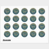 Turquoise Gouden Slingerlichten Bokeh Dank Je Ronde Sticker (Vel)