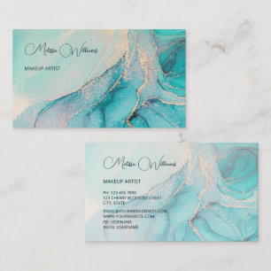 Turquoise gouden Waterverf Visitekaartje