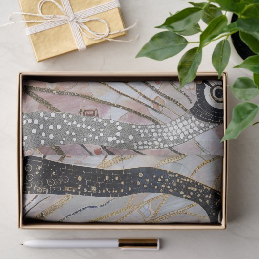 Turquoise Gouden Witte Peacocks Tissuepapier (Geschenk)