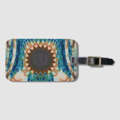Turquoise Gouden Zon Zuidwesterse Kunst Bagagelabel (Voorkant (horizontaal))
