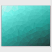 Turquoise gradiënt geometrisch mesh patroon cadeaupapier (Vlak)