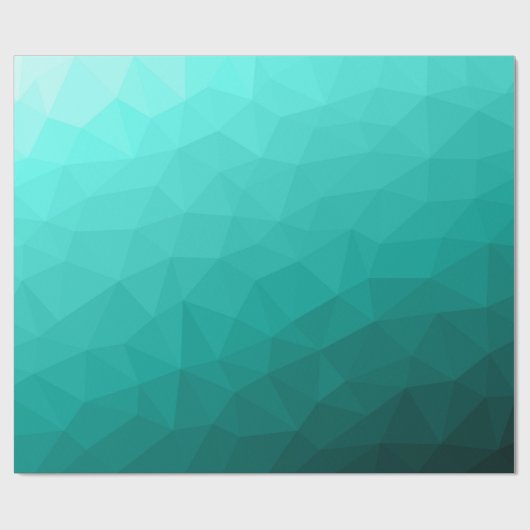 Turquoise gradiënt geometrisch mesh patroon cadeaupapier (Vlak)