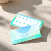Turquoise Gradient Kaart voor Nail Techs & Salons Visitekaartje