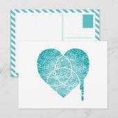 turquoise grafiek hart briefkaart (Voorkant / Achterkant)