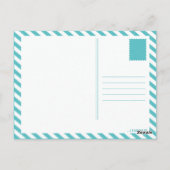 turquoise grafiek hart briefkaart (Achterkant)
