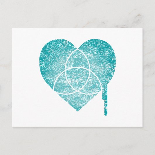 turquoise grafiek hart briefkaart (Voorkant)