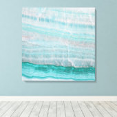 Turquoise Granite Stone Layered Wave Print (Insitu (Houten vloer))