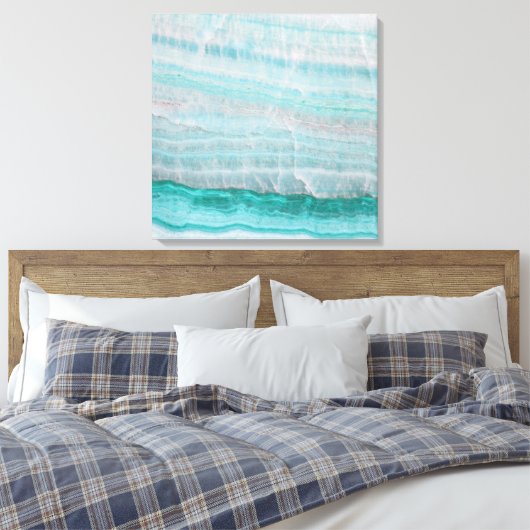 Turquoise Granite Stone Layered Wave Print (Insitu (Slaapkamer))