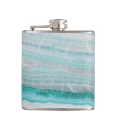 Turquoise Granite Stone Layered Wave Print Heupfles (Voorkant)